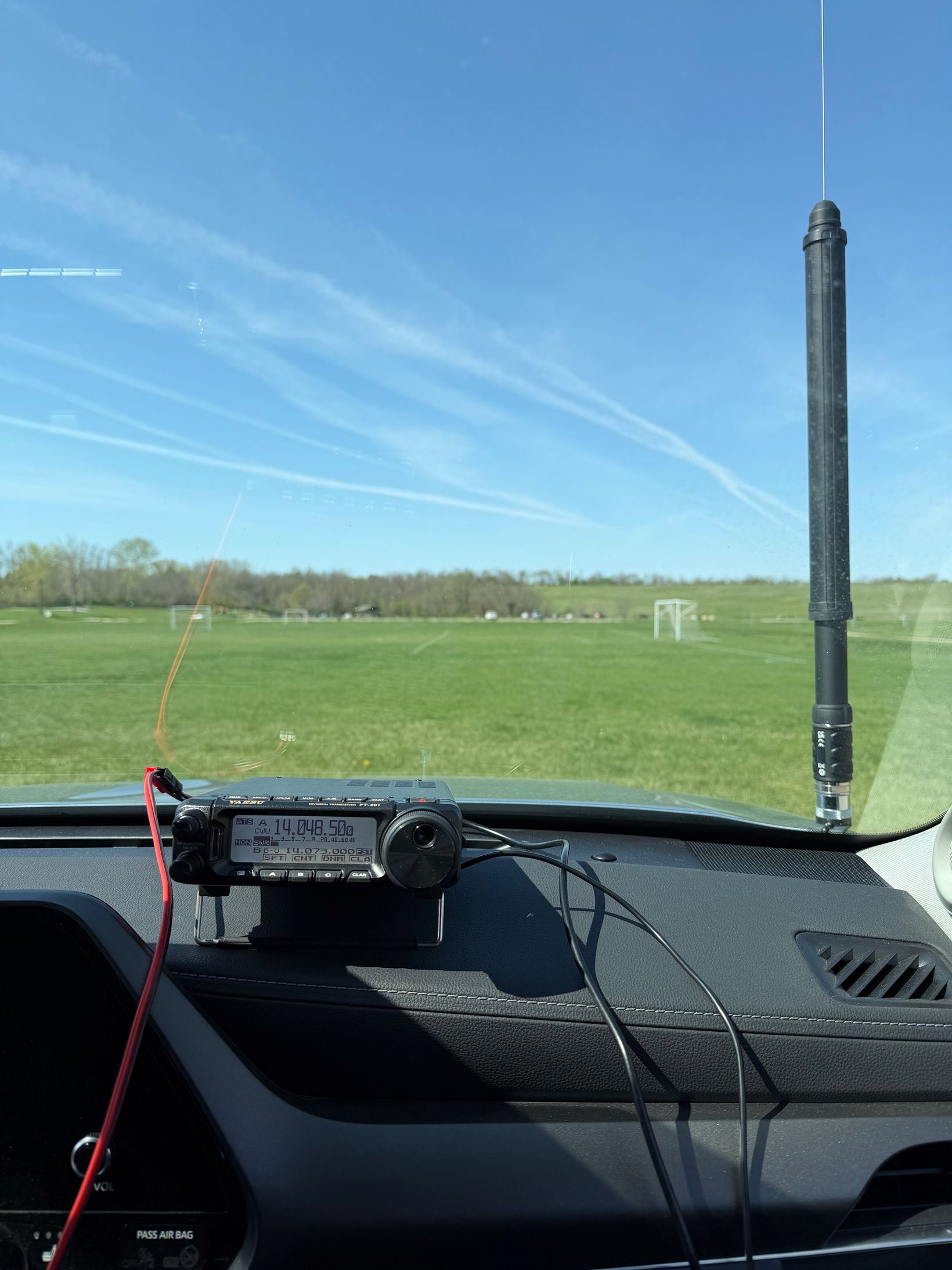My setup for the day — FT-891 with a hood mounted ATAS-120